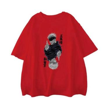 Imagem de Camiseta Feminina Preta E Branca Com Estampa Do Anime Jujutsu Kaisen S