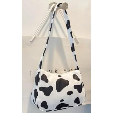 Imagem de Bolsa de ombro feminina pequena de nylon com carteira de dinheiro para compras casuais para festas, Vaca