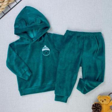 Imagem de Conjunto Plush Bebê Menino Blusa com Capuz e Calça - Era Uma Vez, 3-6m