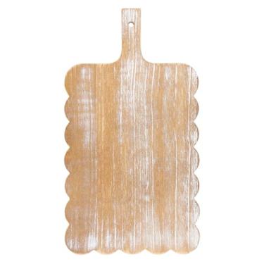 Imagem de Sintuff Tábua de corte grande de madeira de acácia, 45,7 x 25,4 cm, bandeja de madeira recortada, pratos decorativos de pastelaria para cozinha, bolo, pão, cozimento, queijo, exibição