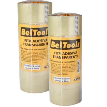 Imagem de Kit 10 Fita Adesiva Transparente 48mm x 40 Metros Beltools