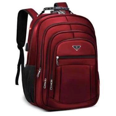 Imagem de Mochila Executiva Notebook Impermeável Reforçada Senha Antifurto Faculdade Trabalho com Porta USB-Unissex