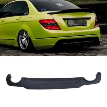 Imagem de Spoiler de para-choque traseiro de carro de aço inoxidável compatível com W204 2011-2014 edição esportiva acessórios de proteção de para-choque (lábio do para-choque traseiro)