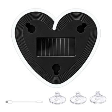 Imagem de Shakven Luzes LED para Interior do - Sem Fios Impermeável Com Energia Solar | Lâmpada De Coração Neon Sem Fios Para Janela Do - Para Condutores Casais Aniversário Dos Namorados Viagem Noturna