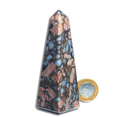 Imagem de Obelisco Riolita Rosa Natural Lapidação Manual 11 a 12cm - CristaisdeC