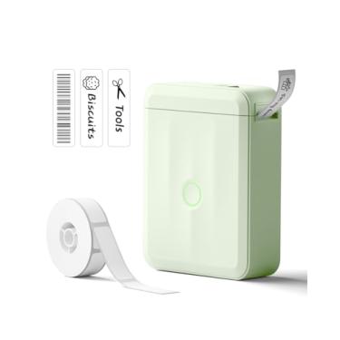 Imagem de NIIMBOT Impressora de etiquetas Bluetooth para organização de escritório em casa, escola, mini etiquetadora D110, versão atualizada, máquina de etiquetas com 1 rolo de etiqueta, verde
