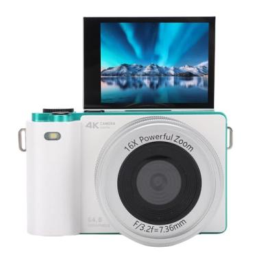 Imagem de EBTOOLS Câmera Sem Espelho, Vídeo 4K, 64 Megapixels, Tela Giratória de 2,8 Polegadas e 180 Graus, Zoom Digital 16X, Foco Automático AF, 32 GB, Lanterna, para Foto, Vídeo, Vlogging, (Branca)