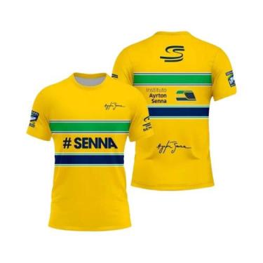 Imagem de Camiseta Unissex Estampada Em 3D Ayrton Senna No.12 Carro De Corrida V