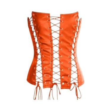 Imagem de Top Corset Preto Sexy Steampunk Gótico Com Laços, Lingerie Hollow out 