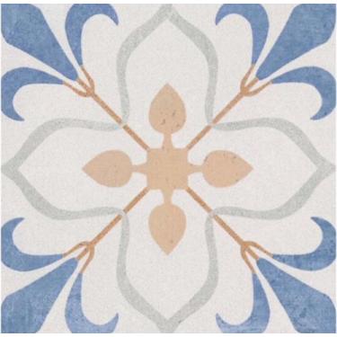 Imagem de Piso em Porcelana Hidraulica Colonial kit com 10 peças 20x20cm e 07 mm