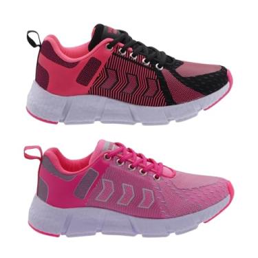 Imagem de Kit 2 Tênis Feminino Esportivo Max Leve e Confortável para Caminhada e Academia (Pink e Preto + Rosa, BR, Adulto, Numérico, 35)