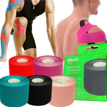 Imagem de Fita Kinesio Tape Fisioterapia Recuperação Rolo 5cmx5m - Multilaser, P
