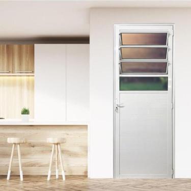 Imagem de Porta Basculante Lambril de Alumínio 210 X 90cm Linha 25 Esquadrias Be