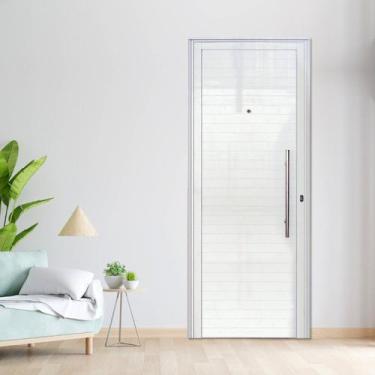 Imagem de Porta de Alumínio Lambril Puxador 210x80cm 25 Premium Lux Esquadrias A