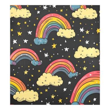 Imagem de Qilmy Linda capa de ímã de lava-louças cores arco-íris 58 x 66 cm capas decorativas de geladeira para porta frontal adesivo de folha magnética para máquina de lavar louça painel de geladeira decalque