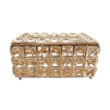 Imagem de Capa para caixa de lenços de papel Caixa de lenços cristal com gaveta para guardanapos, organizador criativo para sala estar e uso doméstico