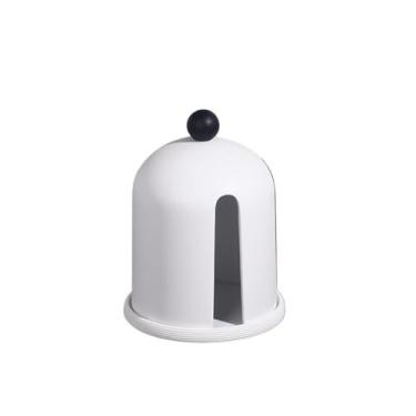 Imagem de Caixa de lenços de arenito de sala de estar prática hotel restaurante criativo guardanapo de mesa organizador dispensador facial (branco)