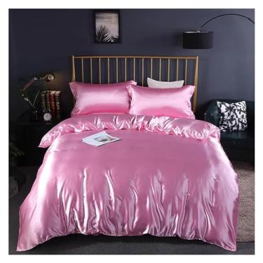 Imagem de Jogo de cama, colcha de leopardo, macio, fresco, café, cetim, lençol de cima / lençol com elástico 4 peças (cama king size 2,0 m, 4 peças)