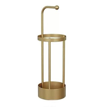 Imagem de Rack de armazenamento de guarda-chuva doméstico interno na entrada, guarda-chuva/bengala/suporte de papel de embrulho, suporte, organizador, para escritório doméstico economiza espaço (ouro)