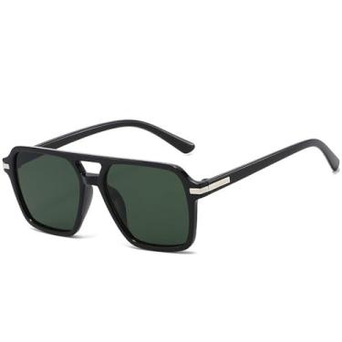 Imagem de Óculos de Sol UV400 - Lentes Jelly com Gradiente de Cor e Ponte Dupla para Homens e Mulheres, Ideais para Esportes ao Ar Livre, Corrida e Ciclismo, Preto e Verde