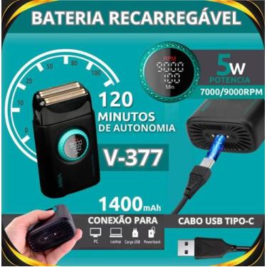Imagem de Máquina Shaver Barbeador VGR V-377 Motor 9.000 RPM Com 21 Velocidades 