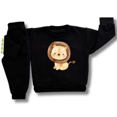 Imagem de Conjunto de Moletom Infantil Flanelado de Frio Unissex Roupa de Invern