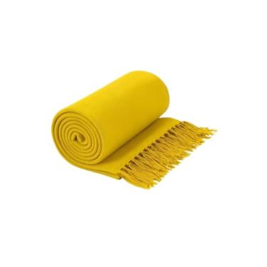 Imagem de Manta para Sofá Gigante 2,40x1,80m Casal Algodão Macio Decorativa(Amarelo)