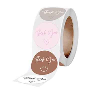 Imagem de Adesivo de Obrigado Flores Decorativo Floral 500 Folhas Rolo para Scrapbooking Cartões Saudação Envelopes Bolsa Bouquets Negócios Aniversários Casamentos