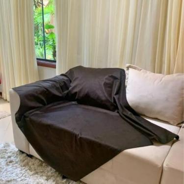 Imagem de Manta para Sofá em Suede Aveludado Liso Protetora Decorativa Vários Tamanhos(Marrom,6 Lugares (3,00x1,40m))