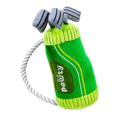Imagem de Saco de golfe PAWTY Brinquedo de pelúcia para cães com corda de puxar e ranger – Brinquedo interativo para cães com tema de golfe para cães pequenos e médios, pelúcia durável para puxar, buscar e
