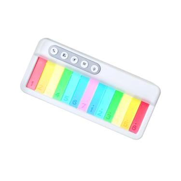 Imagem de Vroomoto Caixa de Música Leve Colorida, Teclado de Piano Musical Eletrônico Ajustável Com Luz, Vários Instrumentos e Modos de Luz, Portátil e de para Iniciantes (Branca)