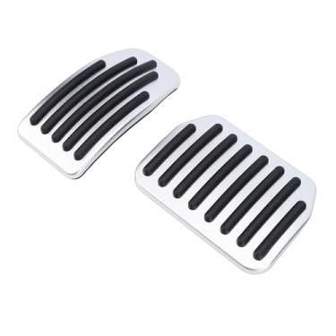 Imagem de Fabater O Pedal do Acelerador do Freio Carro Cobre a Substituição Antiderrapante de Metal para O Modelo 3 y 2016-2025, Prata, 2 X Capas de Pedal