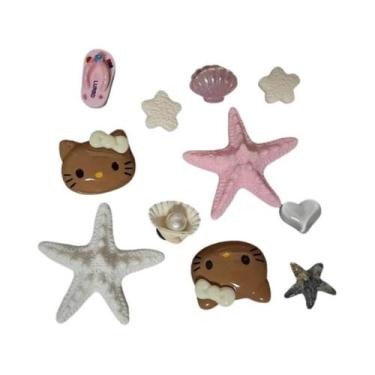 Imagem de Conjunto De Decoração De Sapatos Hello Kitty Havaiano Com Flores, Vint