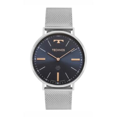 Imagem de Relógio Technos Masculino Ref: 2025lue/1a Slim Mesh Prateado