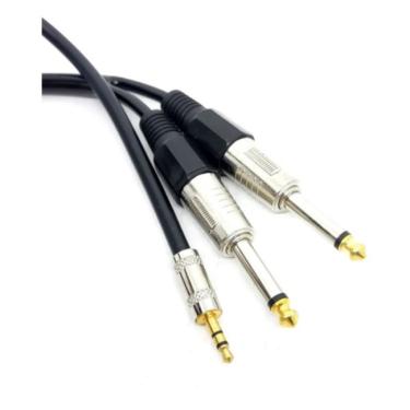 Imagem de Cabo P2 Estéreo X 2 P10 Mono Blindado 100% Promoção 3 Mts