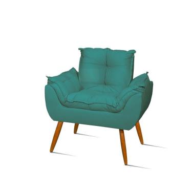 Imagem de Poltrona Decorativa Opala Sala Confortável Cor Azul turquesa
