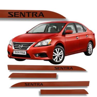 Imagem de Jogo de Friso Nissan Sentra Protetor Porta Lateral Cores Cores:Vermelh