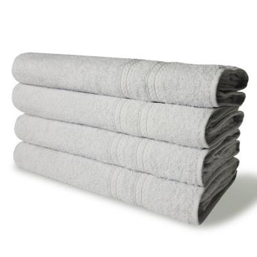 Imagem de Kit Com 4 Toalhas De Banho 430g/m² Grande Grossa 80x150cm Itália Soft - Branco