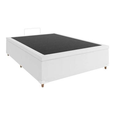 Imagem de Cama Box Baú Casal Branco Sintetico 138x188