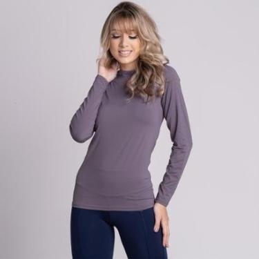 Imagem de Blusa Feminina Proteção UV Poliéster Manga Longa Compressão Segunda Pele Térmica-Feminino
