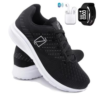 Imagem de Kit Tênis Para Corrida e Treino Masculino Academia Macio e Confortável com Fone e Relógio-Masculino