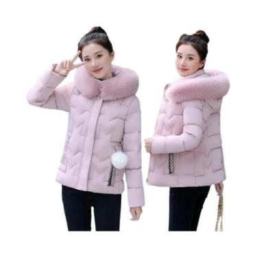 Imagem de Parka Feminina De Inverno Com Gola De Pele Sintética E Capuz, Jaqueta 