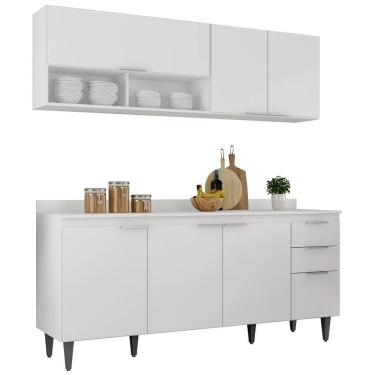 Imagem de Armário De Cozinha Com Tampo Cp01 180cm Pérola Branco Z34 - Mpozenato