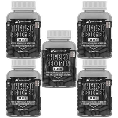 Imagem de Kit 5X Thermo Abdomen Black - 60 Comprimidos - BodyAction-Masculino