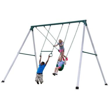 Imagem de Balanços Backyard Discovery Big Brutus, Balanço de Metal, 3,05 m de Altura, 2 Balanços de Cinto, Barra de Trapézio, Aço Revestido