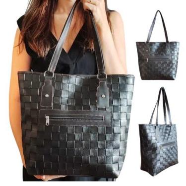 Imagem de Bolsa Feminina Sacola Grande Shopbag de Ombro para Trabalho e Passeio 