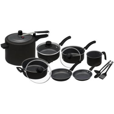 Imagem de Jogo de Panelas Eirilar Antiaderente de Alumínio Grafite 10 Peças Toda