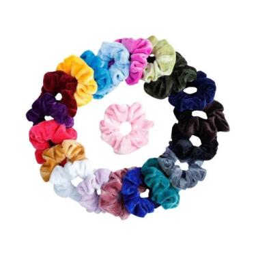 Imagem de Faixas De Cabelo De Veludo Para Mulheres, Grandes Elásticos De Gel Par