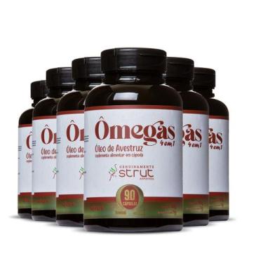 Imagem de 6x oleo de avestruz 90caps 1.000mg  strut omega 3 6 7 9 - Genuinamente