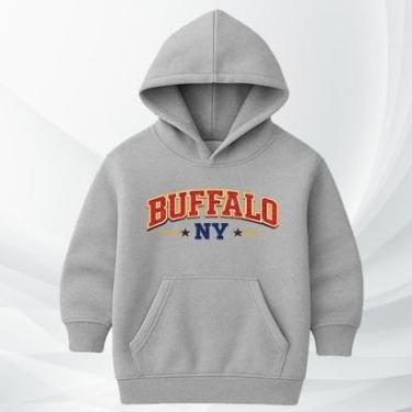 Imagem de Blusa de Moletom Infantil Buffalo com Capuz Flanelada Moleton Conforto Premium Estilo Streetwear-Unissex